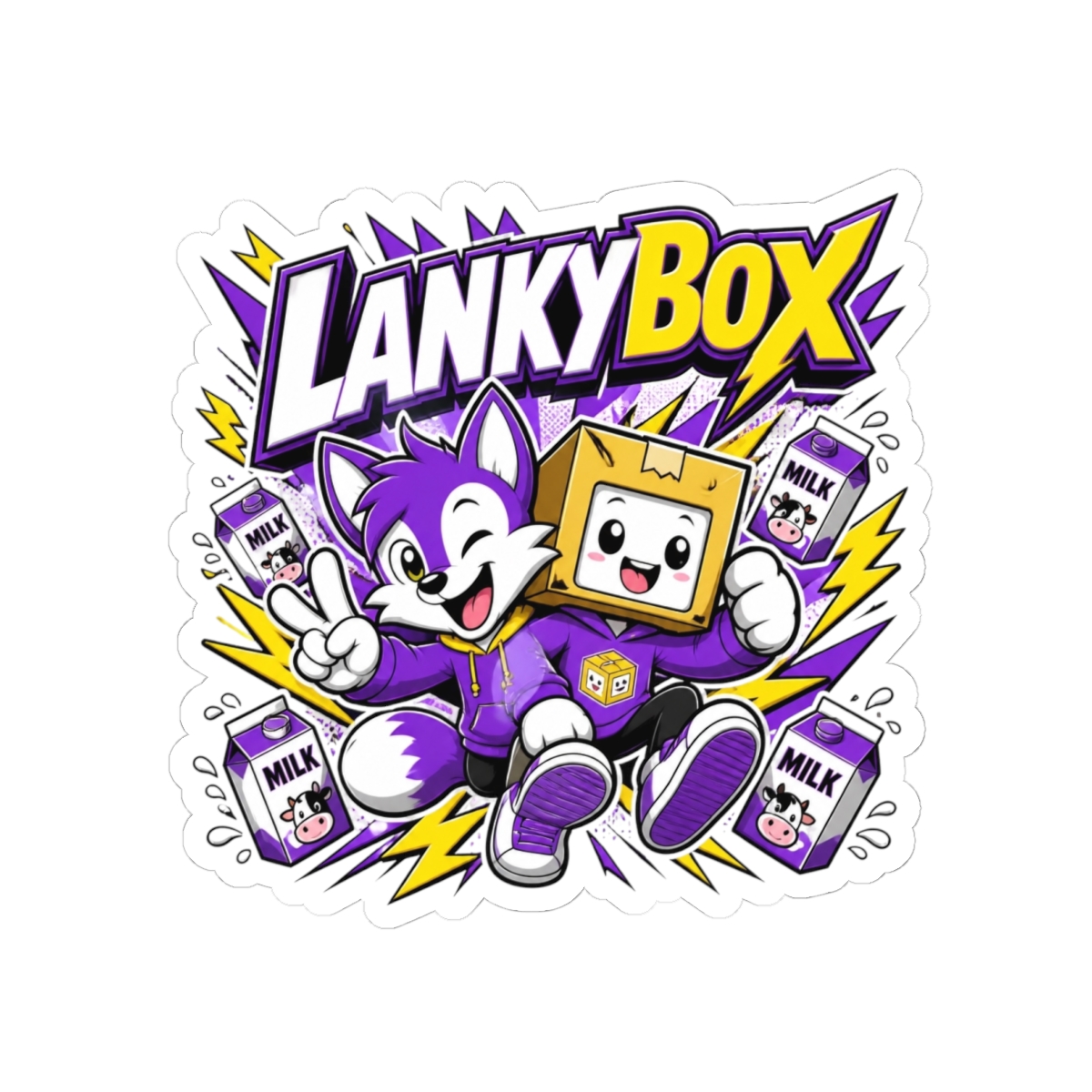 LankyBox "He needs some milk!" Sticker